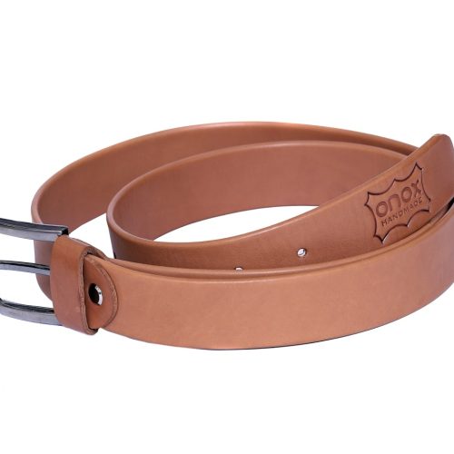 Men's Genuine Leather Belt, 100% Cow Leather with Anti-Scratch Pin Buckle